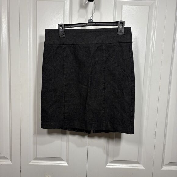 Banana Republic Skirt Women 10 Black Stretch Pencil Office Career Minimalist - Picture 1 of 8
